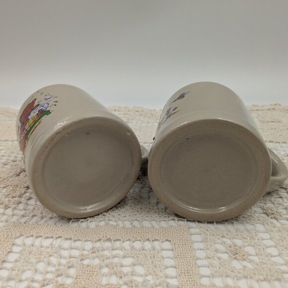 Pair of Adorable Stoneware Mugs / Steins Adorned with Vintage Style Bears - Picture 7 of 8